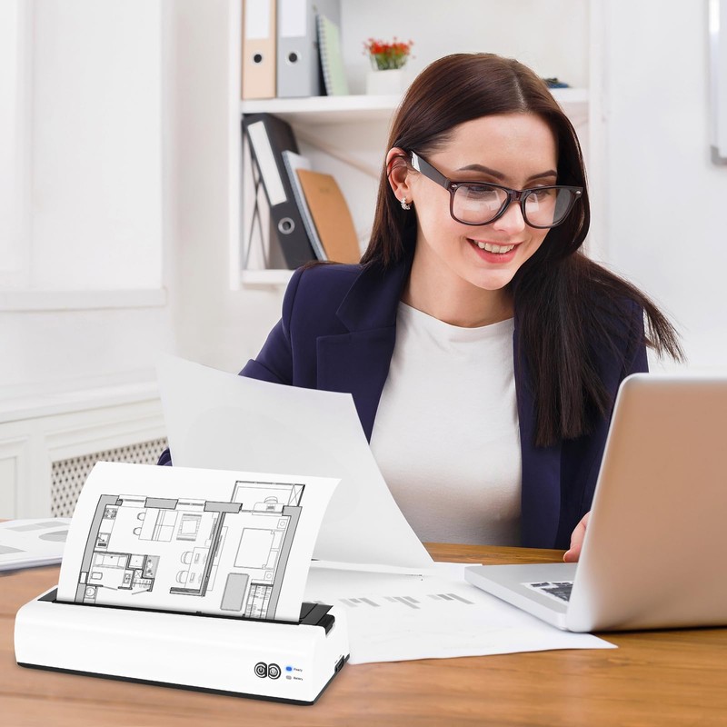 Thermal Paper A4 for Portable Printer A4, GuKKK 4 Rolls