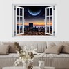 SIGNWIN Removable Wall Sticker/Wall Mural Window View Full Moon Over