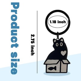 Cat Lover Christmas Birthday Gifts for Women Men Black Cat Keychain Gift for Boyfriend Husband Anniversary Present for Pet Lover Gifts for Girlfriend Wife Kitten Lover Keychain for Backpack Car Keys