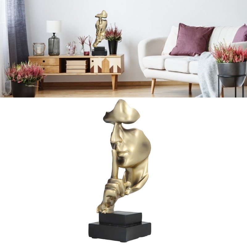 Silence Is A Golden Sculpture Simple Modern Abstract Keep Silent