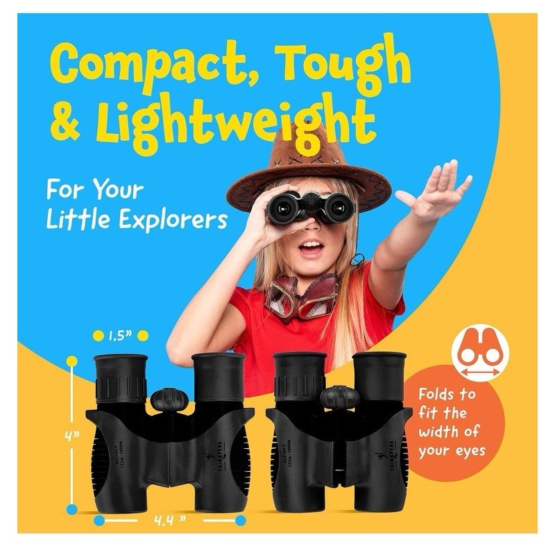 ThinkPeak Think Peak - Red and Black Binoculars for Kids