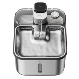 Stainless Steel Cat Water Fountain Wireless for Cats Indoor, 3.6L/123oz Automatic Metal Dog Water Dispenser,Cordless Battery Operated Pet Drinking Fountain,Rechargeable Waterer with Motion Sensor