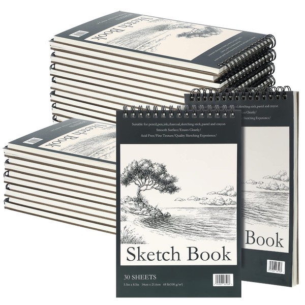 20 Pcs 5.5'' x 8.5'' Top Spiral Bound Sketch Pad