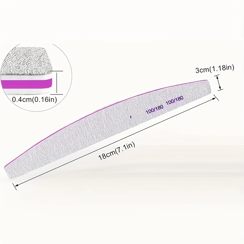 Nail Files 50 Pieces 100/180 Grits and Buffers Professional Reusable