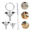 iplusmile 1 Set Stainless Steel Mini Funnel Versatile Metal Funnels