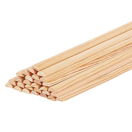 OLYCRAFT Pack of 30 Round Wood Sticks Untreated Wooden Strips Round Dowel Strips Wooden Round Dowel Rod Natural Wood Round Sticks Model Accessories for Wood Craft Supplies - 20 x 0.7 x 0.3 cm