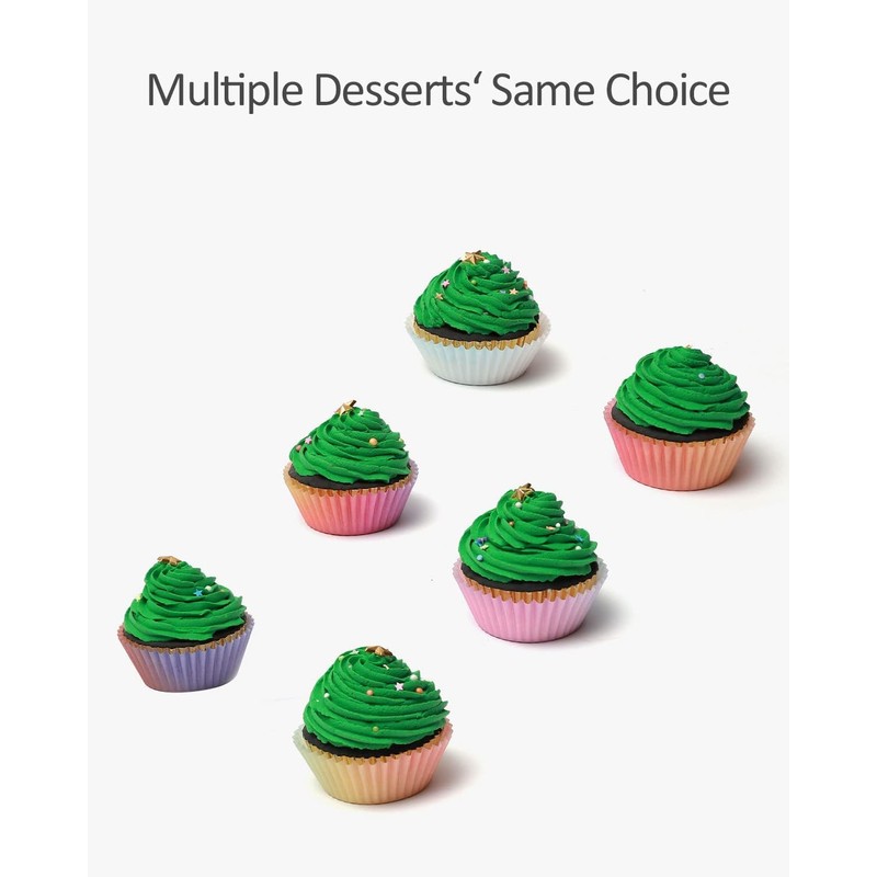 Gcardist 300pc Standard Muffin Cases, Gradient Design, Food Grade, Disposable,