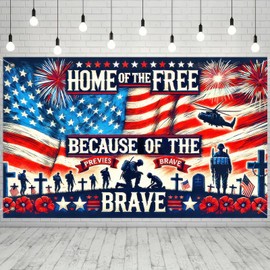 BlissYard Memorial Day Party Background Banner 71 x 43 Inch Independence Day Themed 4th of July Patriotic National Holiday Backdrop Independence Day Themed Indoor Outdoor Supplies