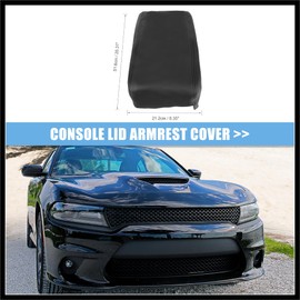 Hihaha Car Center Console Lid Armrest Seat Box Cover Protector Replacement Microfiber Leather for Dodge Charger 2008-2010 Armrest Lid Not Included Black Durable Material