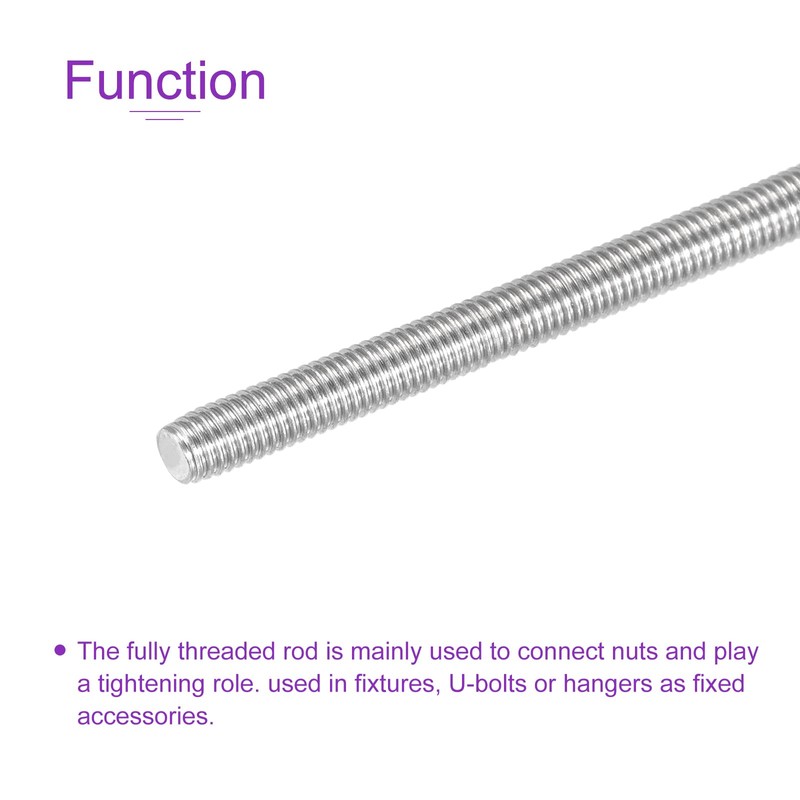DMiotech 10pcs M5x120mm Full Thread Rod 304 Stainless Steel Right
