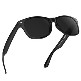 MAXJULI XL Polarized Sunglasses for Men & Women for Big Head TR90 Ultralight Square Frame Trendy UV400 Protection 8139(Black/Grey)