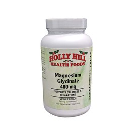 Holly Hill Health Foods Magnesium Glycinate 400mg, 180 Vegetable Capsules