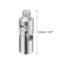 sourcing map 1/4 Inch Drive Universal Joint Socket Coupling Steering Connector Adapter, Cr-V