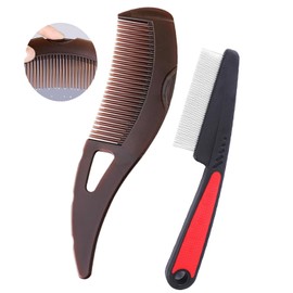 Cosmeria Flake Comb Set, Stainless Steel Comb For Clean Scalp With Button, Effective Flake And Stress Removal, Ideal For All Hair Types And As A Gift