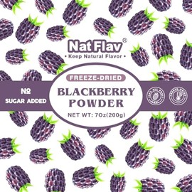NAT FLAV Freeze Dried Blackberry Powder – 100% Natural, No Added Sugar, No Additives | 7oz | Vibrant Superfood for Smoothies, Baking & Natural Coloring
