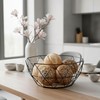 levandeo Metal Basket, Copper, 26 x 12 cm Modern, Wood,