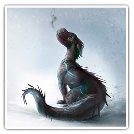 Square Stickers (Set of 2) 7.5cm - Cute Baby Dragon Kids Fun Fun Decals for Laptops,Tablets,Luggage,Scrap Booking,Fridges, #2014