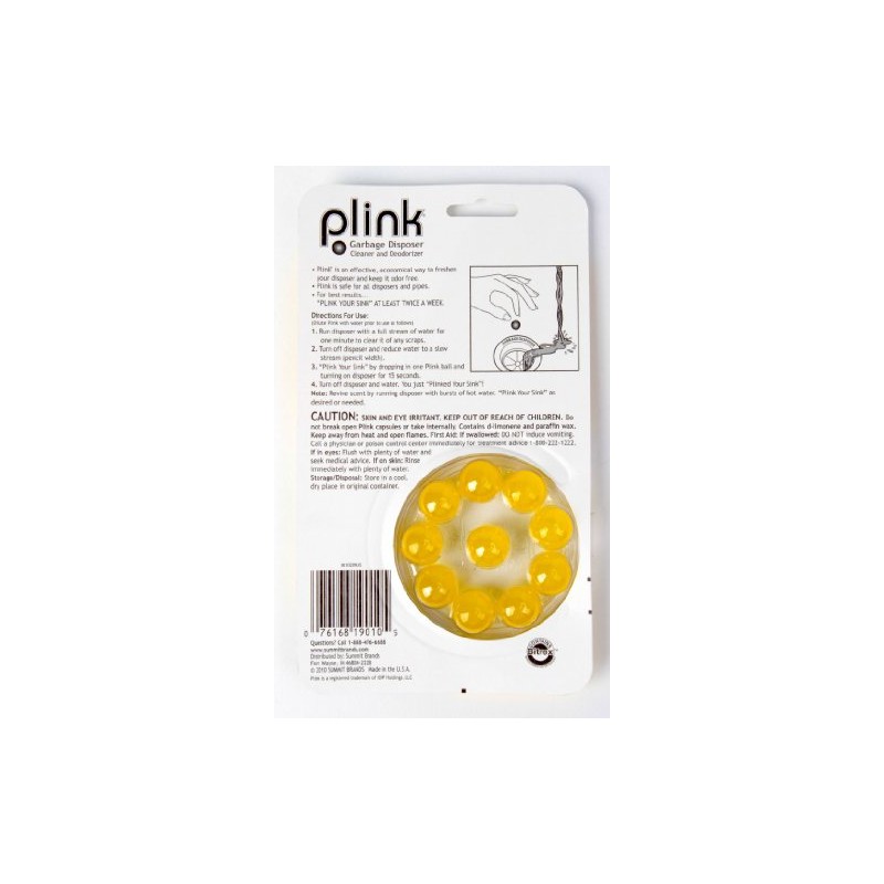 Summit Plink Garbage Fresh Lemon Disposal Cleaner and Deodorizer, 5-Pack