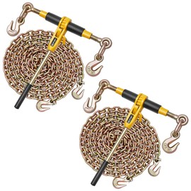 VEVOR Ratchet Chain Binder, 5/16 in x 14 ft G80 Chains, 8000 lbs Working Load of Ratchet Load Binder, Chains and Binders Set, Tie Down Hauling Chain Binders for Hauling, Towing, Logging (2 Sets)