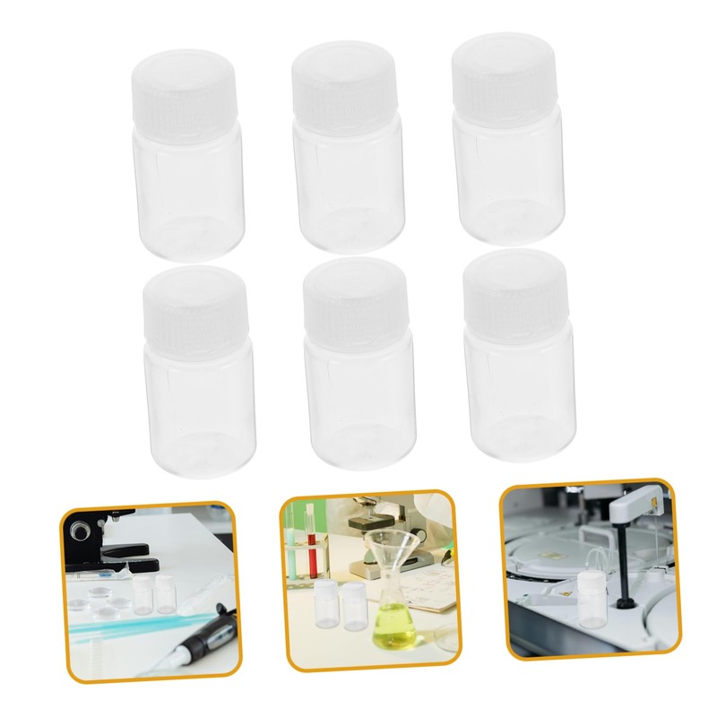 Ipetboom 6pcs Laboratory Reagent Bottles Transparent PP Material High Temperature