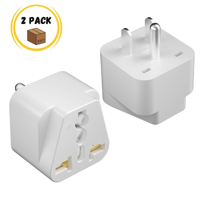 Bates- US Plug Adapter, 2 pc, Travel Adapter, Europe to