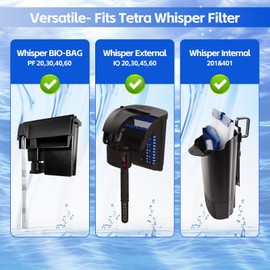 Josramt 10 Pack Filter Cartridge for Whisper Bio-Bag Filters, Large Replacement Filter Cartridges for Aquariums Compatible with Whisper Filters 20i,40i/IQ20,30,45,60/PF20,30,40,60 and Repto Filter