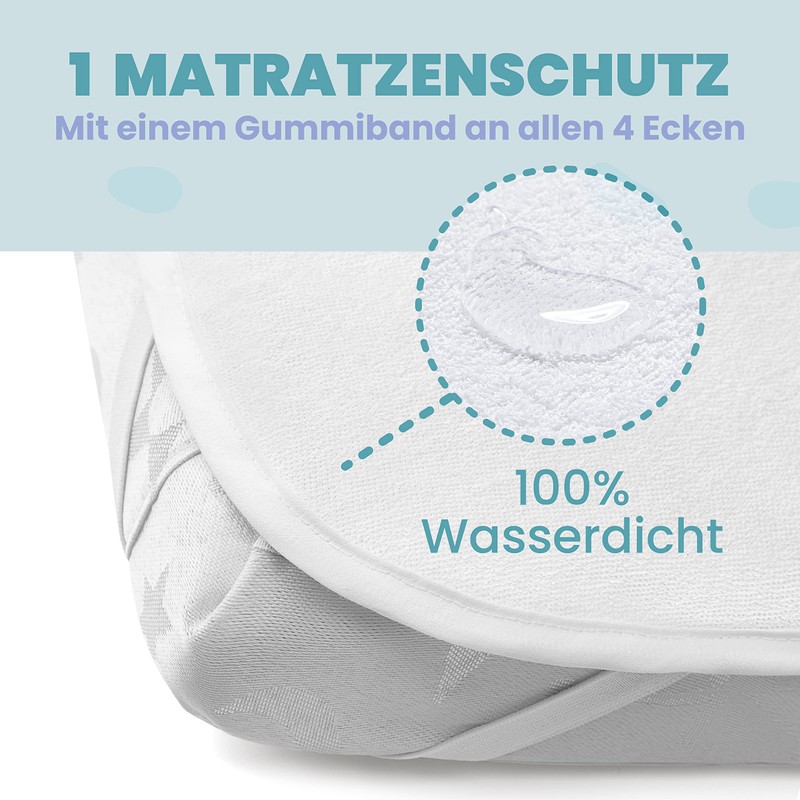 2 x fitted sheets made of 100% cotton with elastic