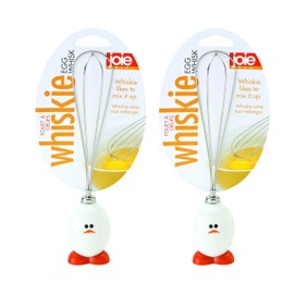 MS International Joie Whisky Egg and Batter Whisk, Stainless Steel Wires, White, Set of 2