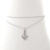 Spinningdaisy Silver Plated Double Layer Crystal Anchor and Buoy Anklet