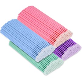 Microcepillo aplicador: 400 pinceles de extensión de pestañas, micro cepillo para pestañas de maquillaje, limpieza de injerto (4 colores)