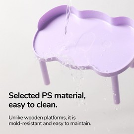 Tafit Hamster Play Color Plastic Platform Waterproof for Exercise Wheel Food Bowl Water Bottle and Other Cage Accessories (Cream White, 6.3" Height)