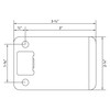 Round Corner Extended Lip Strike Plate, 2-1/4" x 3", (3-1/2"
