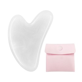 1 Stück Herzförmiges Gua-Sha-Brett, Jade-Gua-Sha-Brett, Beauty- Und Beauty-Jade-Brett, Körperpflege-Werkzeug, Gua-Sha-Massagewerkzeug Für Gesicht, Augen, Hals Und Körper (Weiß)