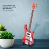 Hilitand Red Miniature Bass Guitar Wood Replica Model Ornament with
