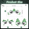 6 Pcs Green Face Gems Jewels Halloween Ivy Stickers Accessories