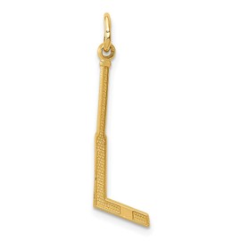 Charm Pendant 14K Yellow Gold Men'S 30 mm 8 Goalie Stick