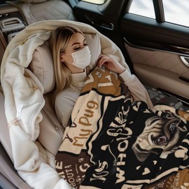 Pug Gifts Blanket 60" X 50" - Pug Gifts for Pug Lovers - Pugs Gifts for Women - Pug Mom Gifts - Puppy Gifts for Girls - Gifts for Pug Dog Lovers - Pug Themed Gifts for Pug Owners - Pug Stuff Decor