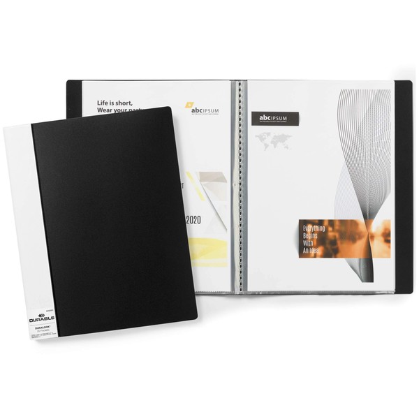 Durable 242201 Display Book Duralook for A4 with 20 Pockets Back width: 17 mm Black