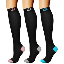 CHARMKING Compression Socks for Women & Men Circulation (3 Pairs) 15-20 mmHg is Best Athletic for Running, Flight Travel, Support, Cycling, Pregnant - Boost Performance, Durability (S/M, Multi 71)