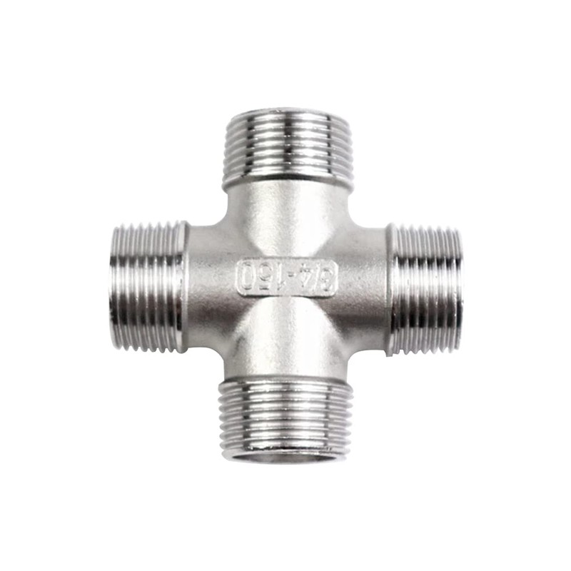 Beduan Cross 1/2" Male NPT Cast Pipe Fitting, 4 Way