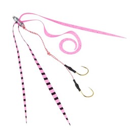 Fishing Tackle Tie Laba Tie Hook with 2 Hooks Length 18mm Single Piece Skirt Replacement Hook Spiral PE Durable BAKSTORM BAKSTORM Fishing Tackle Hook (Pink,2 Borders)