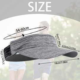 LUKIUP Quick-Drying Sun Visor Hat, Unisex Sun Shield, Ultralight and Highly Breathable, Cool Elastic Visor, Summer Cap with Terry Cloth Inner Lining, for Sports (Light Grey), lightgrey
