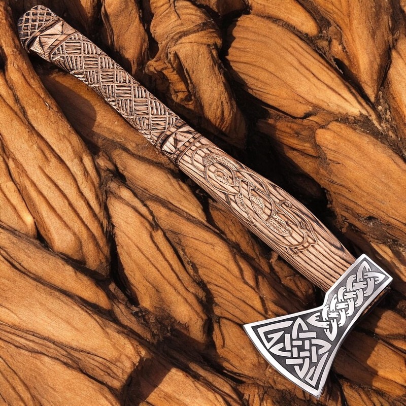 Poshland AX-7615 Custom Gift Forged Carbon Steel Viking Axe with
