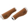 GORIX Bike Cowhide Leather Grip Ergo Antique Handlebar Lock on