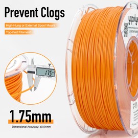 YXPOLYER Flexible PLA Soft Flex PLA Pro 3D Printer Filament for Printing Bouncy Airless Basketball and Pet Toys, High-Elastic 1.75mm 1KG, Light Orange