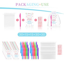 30Pcs Thank you Gifts - Inspirational Pens Set, Ballpoint Pens with Organza Bags and Thank You Cards, Bulk Gift for Employee Teacher Student Coworkers Staff Volunteer Nurse Appreciation Gifts