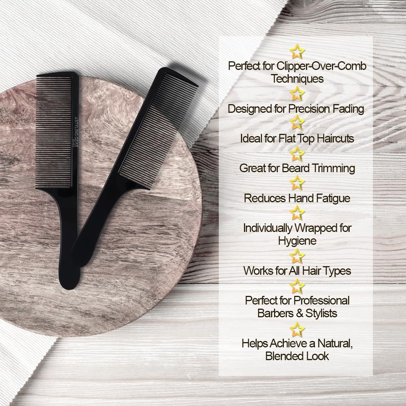 12 Pack – No. 403 Flexible Fade Barber Clipper Combs.