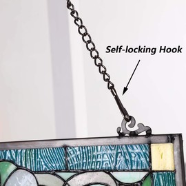 Bieye Metal Chain with Safety Hooks for Tiffany Style Stained Glass Window Panel Hangings, 30 inches Long Black Electrophoretic Coating, Chain001