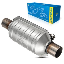 PHILTOP 2 Inch 2" Inlet/Outlet Stainless Steel Catalytic Convertor Universal High Flow with Heat Shield Catalyst Converter EPA Convert Compliant