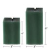 Girimax Dark Green Ribbed Flameless Candles with Remote, Battery Operated